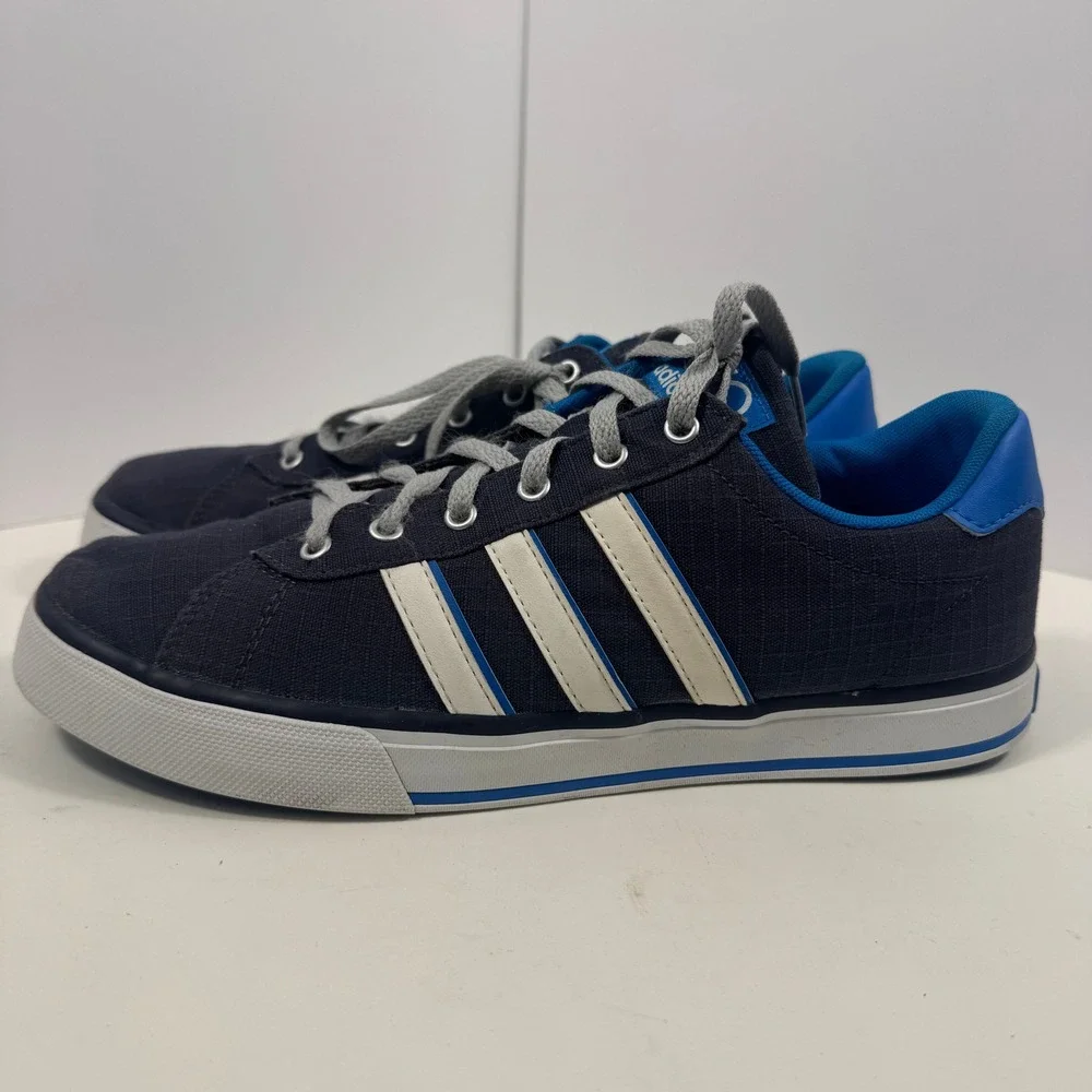 adidas Neo Men's‎ Low Top Sneakers Navy Blue Canvas Size 10